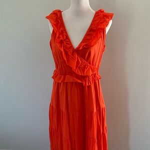 JCREW red maxi dress- L